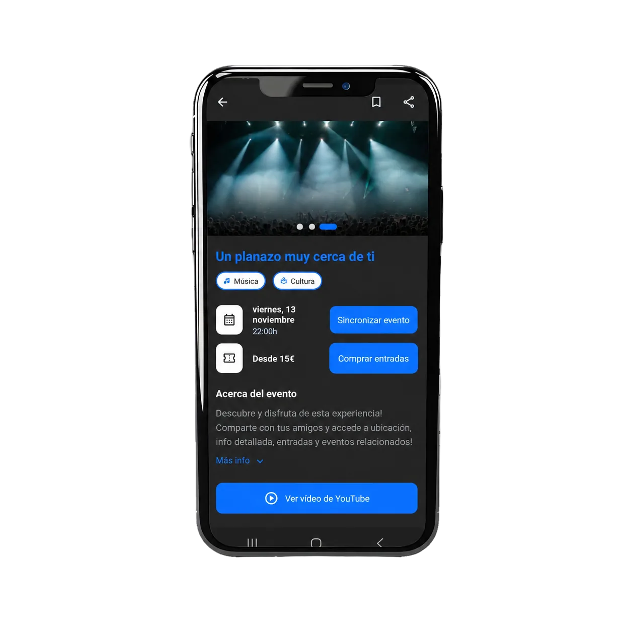 App Murcianeo mostrando la ficha de un evento